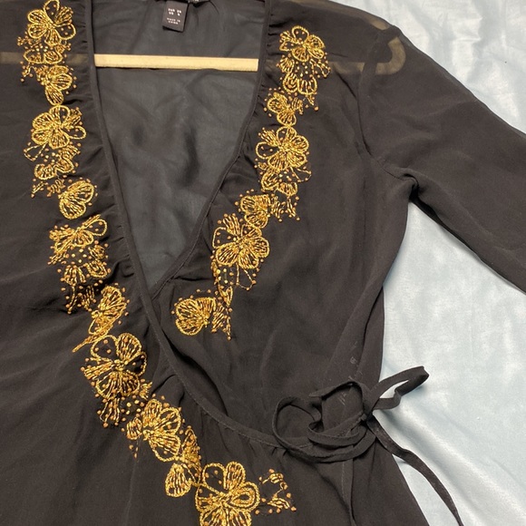 100%silk h&m sheer top size 6 - Picture 10 of 12